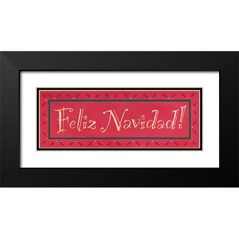 Feliz Navidad Black Modern Wood Framed Art Print with Double Matting by Marrott, Stephanie