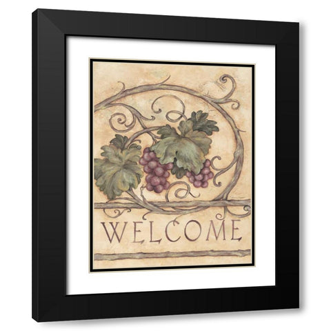 Welcome Black Modern Wood Framed Art Print with Double Matting by Marrott, Stephanie