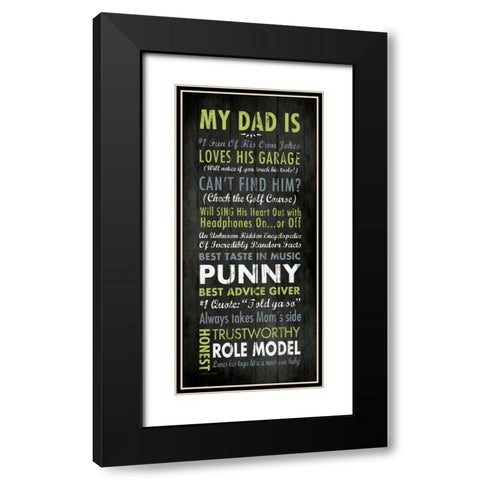 Punny Dad Black Modern Wood Framed Art Print with Double Matting by Marrott, Stephanie