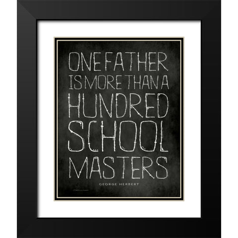 One Father Black Modern Wood Framed Art Print with Double Matting by Marrott, Stephanie