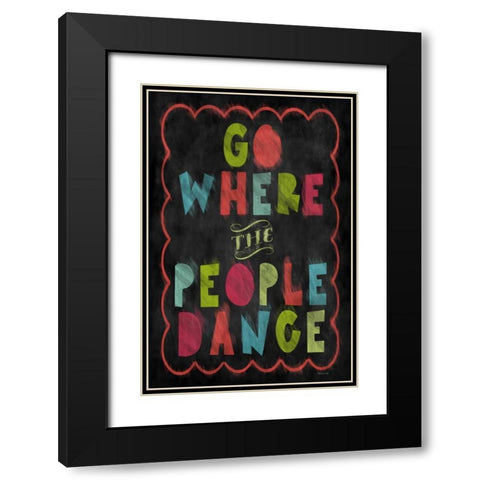 People Dance Black Modern Wood Framed Art Print with Double Matting by Marrott, Stephanie