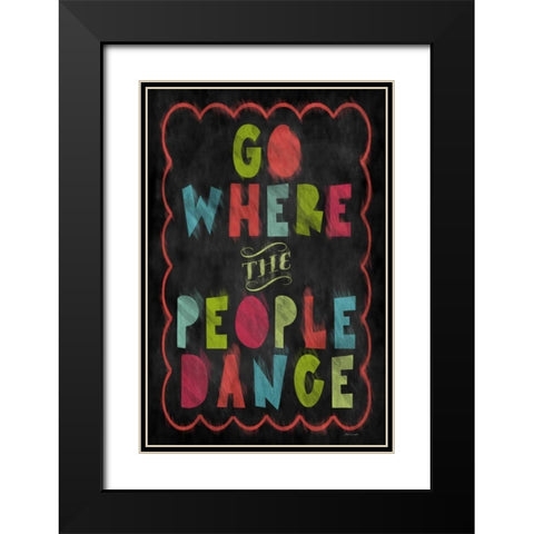 People Dance Black Modern Wood Framed Art Print with Double Matting by Marrott, Stephanie