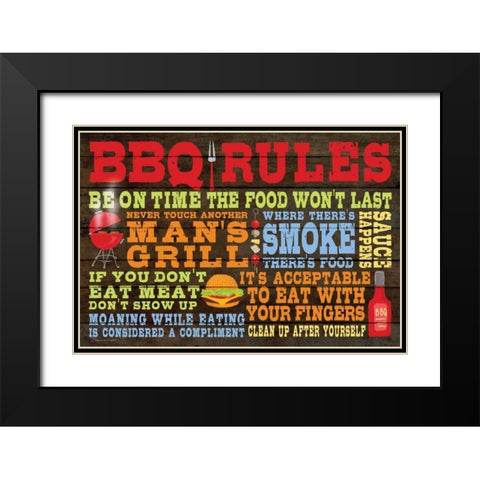 BBQ Black Modern Wood Framed Art Print with Double Matting by Marrott, Stephanie