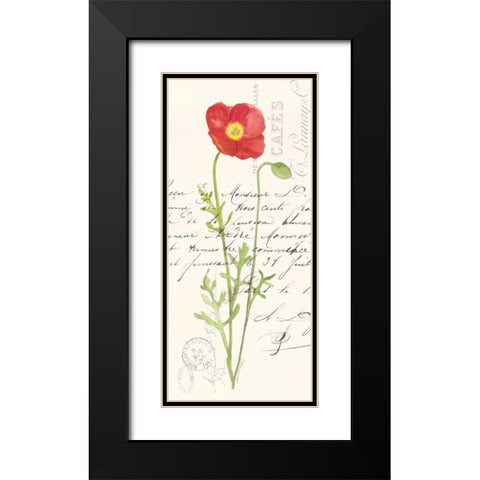 Poppy II Black Modern Wood Framed Art Print with Double Matting by Marrott, Stephanie