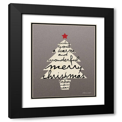 Merry Christmas I Black Modern Wood Framed Art Print with Double Matting by Marrott, Stephanie