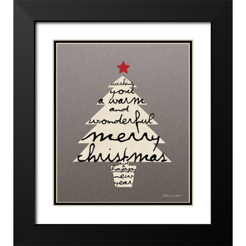 Merry Christmas I Black Modern Wood Framed Art Print with Double Matting by Marrott, Stephanie