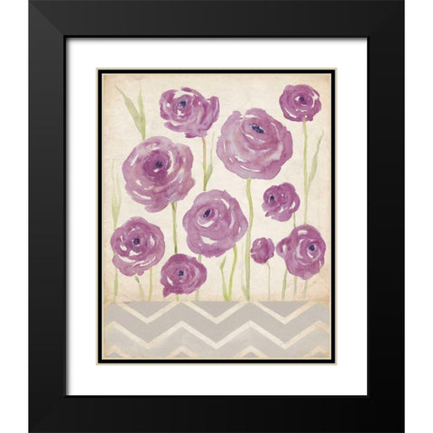 Orchid Ranunculus Black Modern Wood Framed Art Print with Double Matting by Marrott, Stephanie