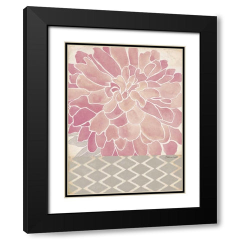 Dahlia Pink II Black Modern Wood Framed Art Print with Double Matting by Marrott, Stephanie