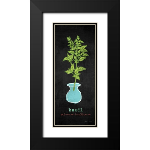Basil Black Modern Wood Framed Art Print with Double Matting by Marrott, Stephanie