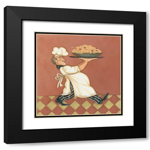 Pasta Chef Black Modern Wood Framed Art Print with Double Matting by Marrott, Stephanie