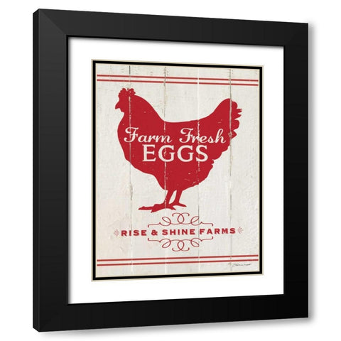 Hen Black Modern Wood Framed Art Print with Double Matting by Marrott, Stephanie