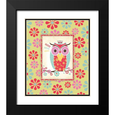 Owl IV Black Modern Wood Framed Art Print with Double Matting by Marrott, Stephanie