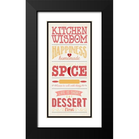 Kitchen Wisdom - White Black Modern Wood Framed Art Print with Double Matting by Marrott, Stephanie
