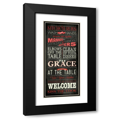 Kitchen Rules - Black Black Modern Wood Framed Art Print with Double Matting by Marrott, Stephanie