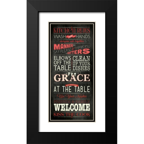 Kitchen Rules - Black Black Modern Wood Framed Art Print with Double Matting by Marrott, Stephanie