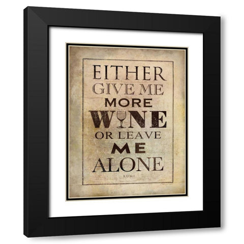 More Wine Black Modern Wood Framed Art Print with Double Matting by Marrott, Stephanie