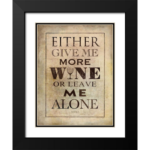 More Wine Black Modern Wood Framed Art Print with Double Matting by Marrott, Stephanie