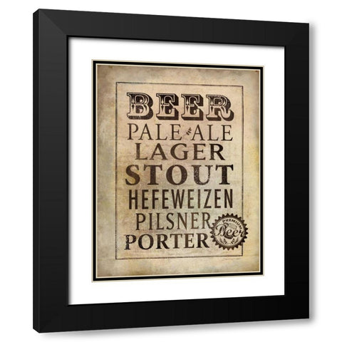 Vintage Beer Black Modern Wood Framed Art Print with Double Matting by Marrott, Stephanie