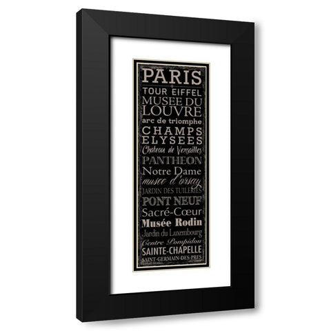 Tour Eiffel Black Modern Wood Framed Art Print with Double Matting by Marrott, Stephanie
