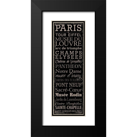 Tour Eiffel Black Modern Wood Framed Art Print with Double Matting by Marrott, Stephanie