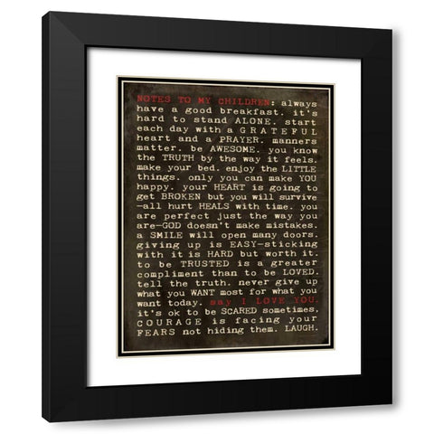 Notes III Black Modern Wood Framed Art Print with Double Matting by Marrott, Stephanie