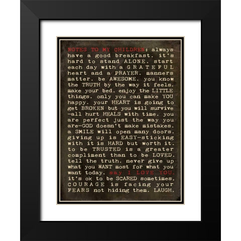 Notes III Black Modern Wood Framed Art Print with Double Matting by Marrott, Stephanie