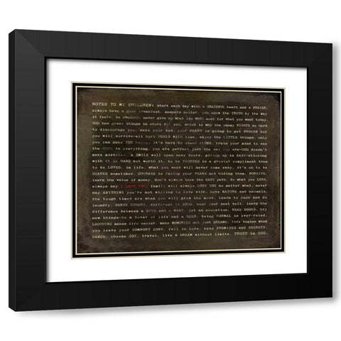 Notes IV Black Modern Wood Framed Art Print with Double Matting by Marrott, Stephanie