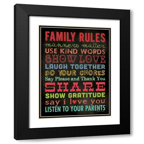 Family Rules IV Black Modern Wood Framed Art Print with Double Matting by Marrott, Stephanie