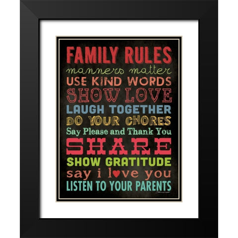 Family Rules IV Black Modern Wood Framed Art Print with Double Matting by Marrott, Stephanie