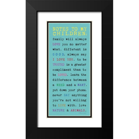 Notes to Children I Black Modern Wood Framed Art Print with Double Matting by Marrott, Stephanie