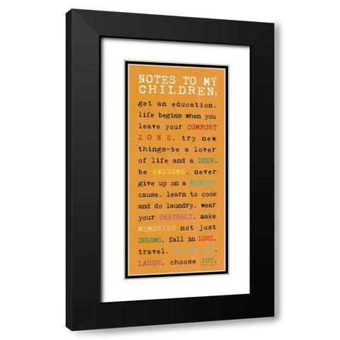 Notes to Children II Black Modern Wood Framed Art Print with Double Matting by Marrott, Stephanie