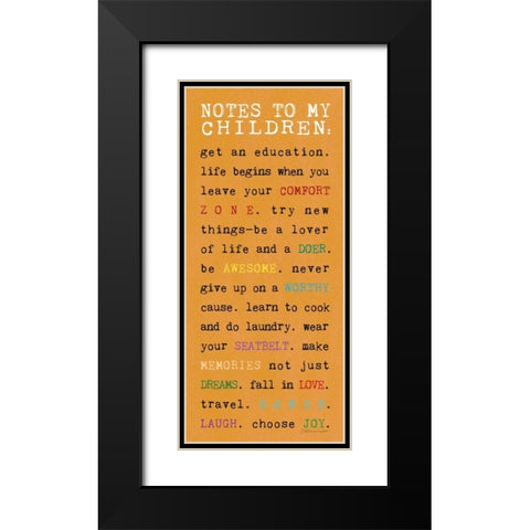 Notes to Children II Black Modern Wood Framed Art Print with Double Matting by Marrott, Stephanie