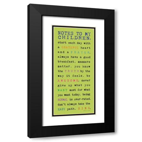 Notes to Children III Black Modern Wood Framed Art Print with Double Matting by Marrott, Stephanie