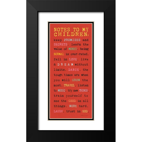 Notes to Children IV Black Modern Wood Framed Art Print with Double Matting by Marrott, Stephanie