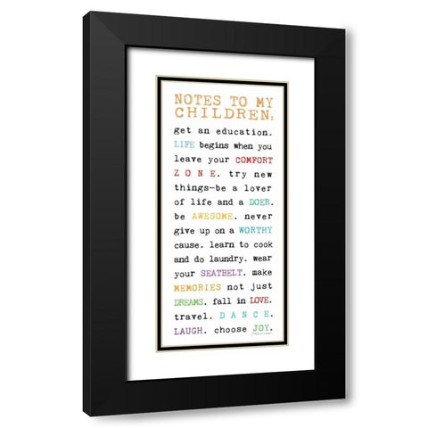 Notes to Children V Black Modern Wood Framed Art Print with Double Matting by Marrott, Stephanie
