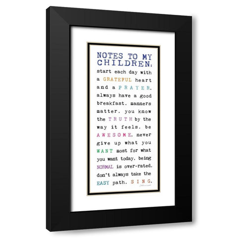 Notes to Children VI Black Modern Wood Framed Art Print with Double Matting by Marrott, Stephanie
