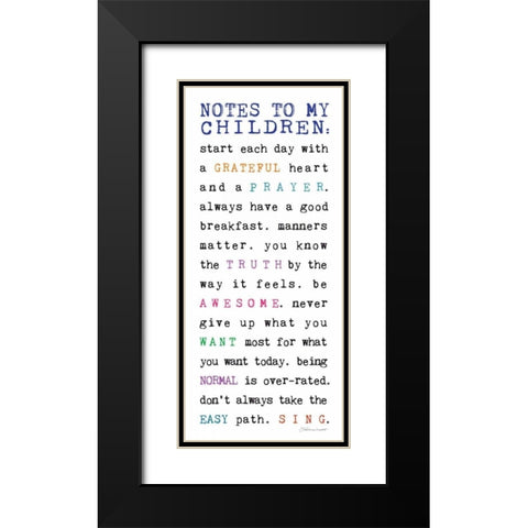 Notes to Children VI Black Modern Wood Framed Art Print with Double Matting by Marrott, Stephanie