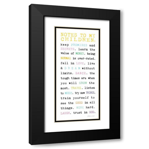 Notes to Children VII Black Modern Wood Framed Art Print with Double Matting by Marrott, Stephanie