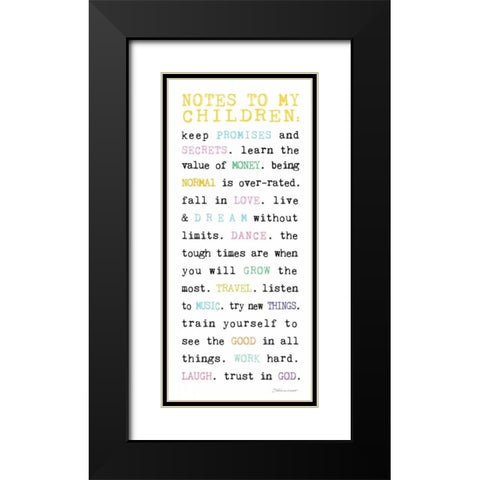 Notes to Children VII Black Modern Wood Framed Art Print with Double Matting by Marrott, Stephanie