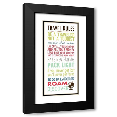 Travel Rules III Black Modern Wood Framed Art Print with Double Matting by Marrott, Stephanie