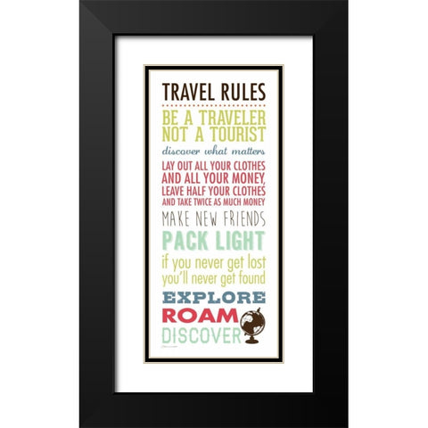 Travel Rules III Black Modern Wood Framed Art Print with Double Matting by Marrott, Stephanie