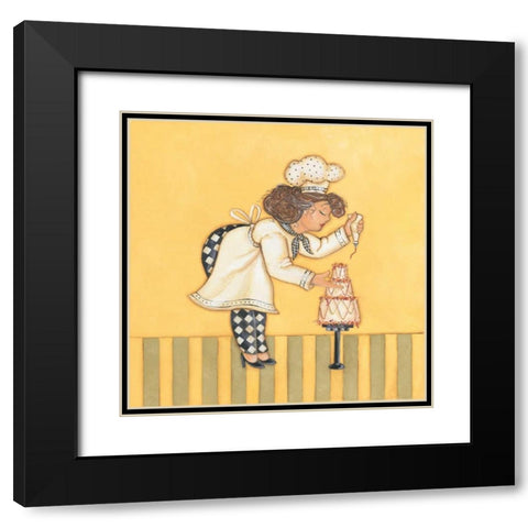 Pastry Chef Black Modern Wood Framed Art Print with Double Matting by Marrott, Stephanie