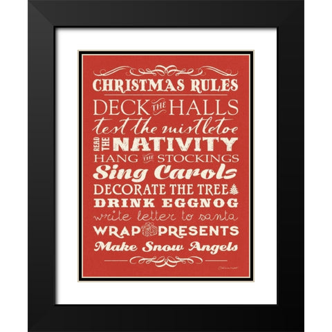 Christmas Rules I Black Modern Wood Framed Art Print with Double Matting by Marrott, Stephanie