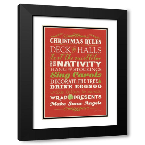 Christmas Rules II Black Modern Wood Framed Art Print with Double Matting by Marrott, Stephanie