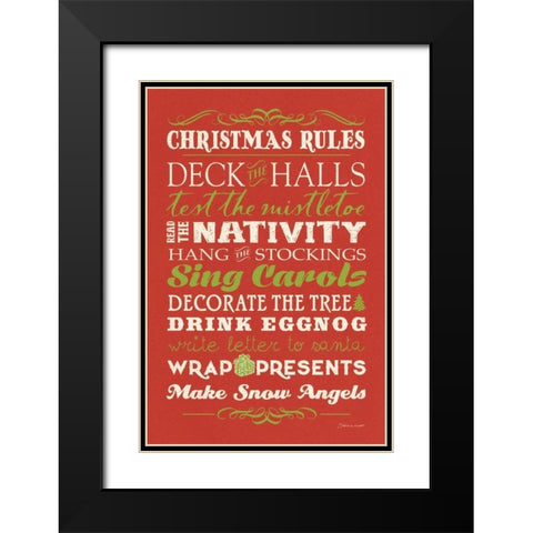 Christmas Rules II Black Modern Wood Framed Art Print with Double Matting by Marrott, Stephanie