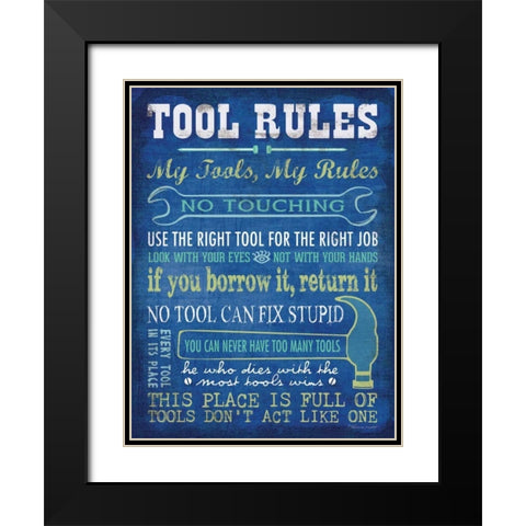Tool Rules Black Modern Wood Framed Art Print with Double Matting by Marrott, Stephanie