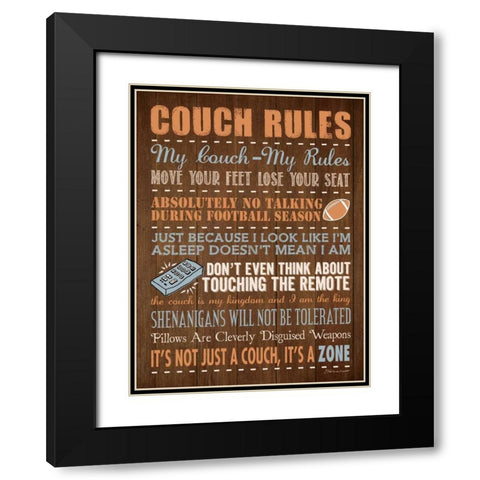 Couch Rules Black Modern Wood Framed Art Print with Double Matting by Marrott, Stephanie