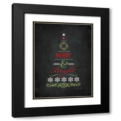 Merry and Bright Black Modern Wood Framed Art Print with Double Matting by Marrott, Stephanie