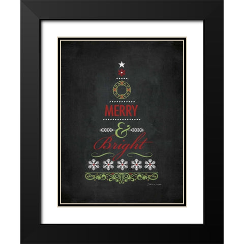 Merry and Bright Black Modern Wood Framed Art Print with Double Matting by Marrott, Stephanie