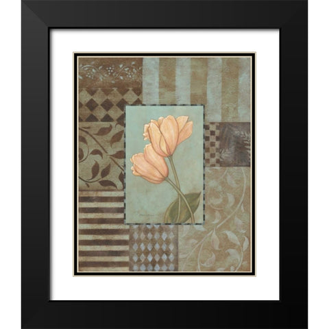 Large Tulips Black Modern Wood Framed Art Print with Double Matting by Marrott, Stephanie